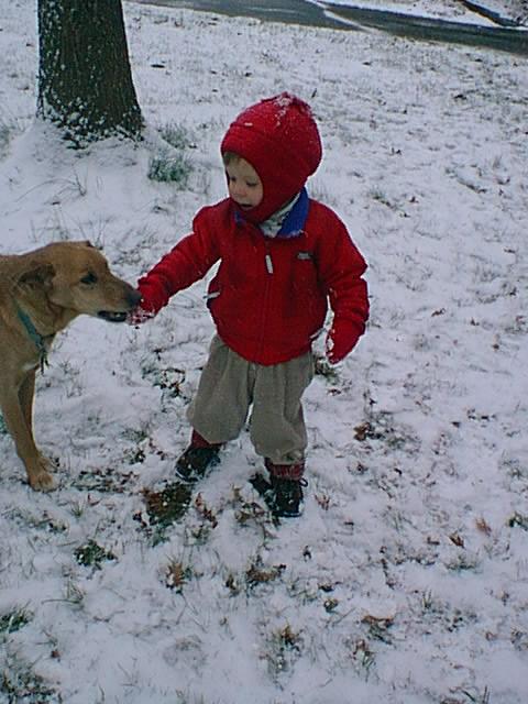 james in the snow